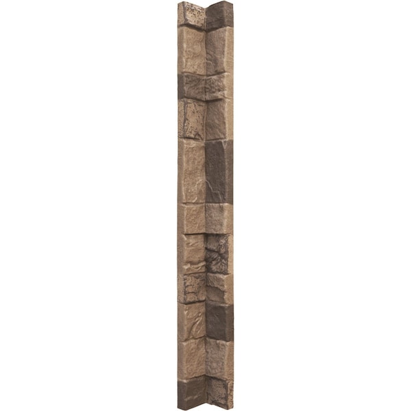 Ekena Millwork 3"W x 3"D x 48"H Universal Inside Corner for StoneWall Faux Stone Siding Panels, Smokey Ridge PNUIC03X48SR - main